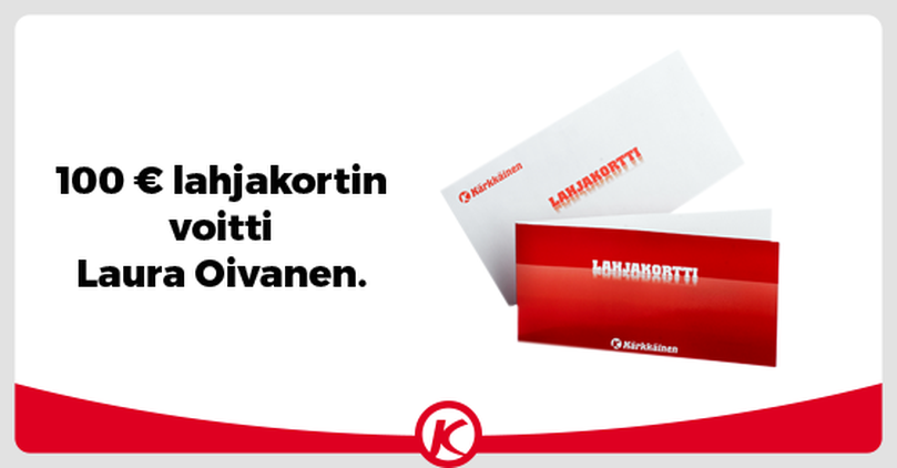 Kesäkuun päätyttyä kaikkien voimassaolevien uutiskirjeiden tilaajien kesken arvottiin 100 euron lahjakortti
