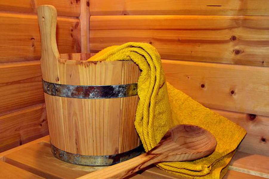 Tekstiileillä teet saunasta tunnelmallisen.